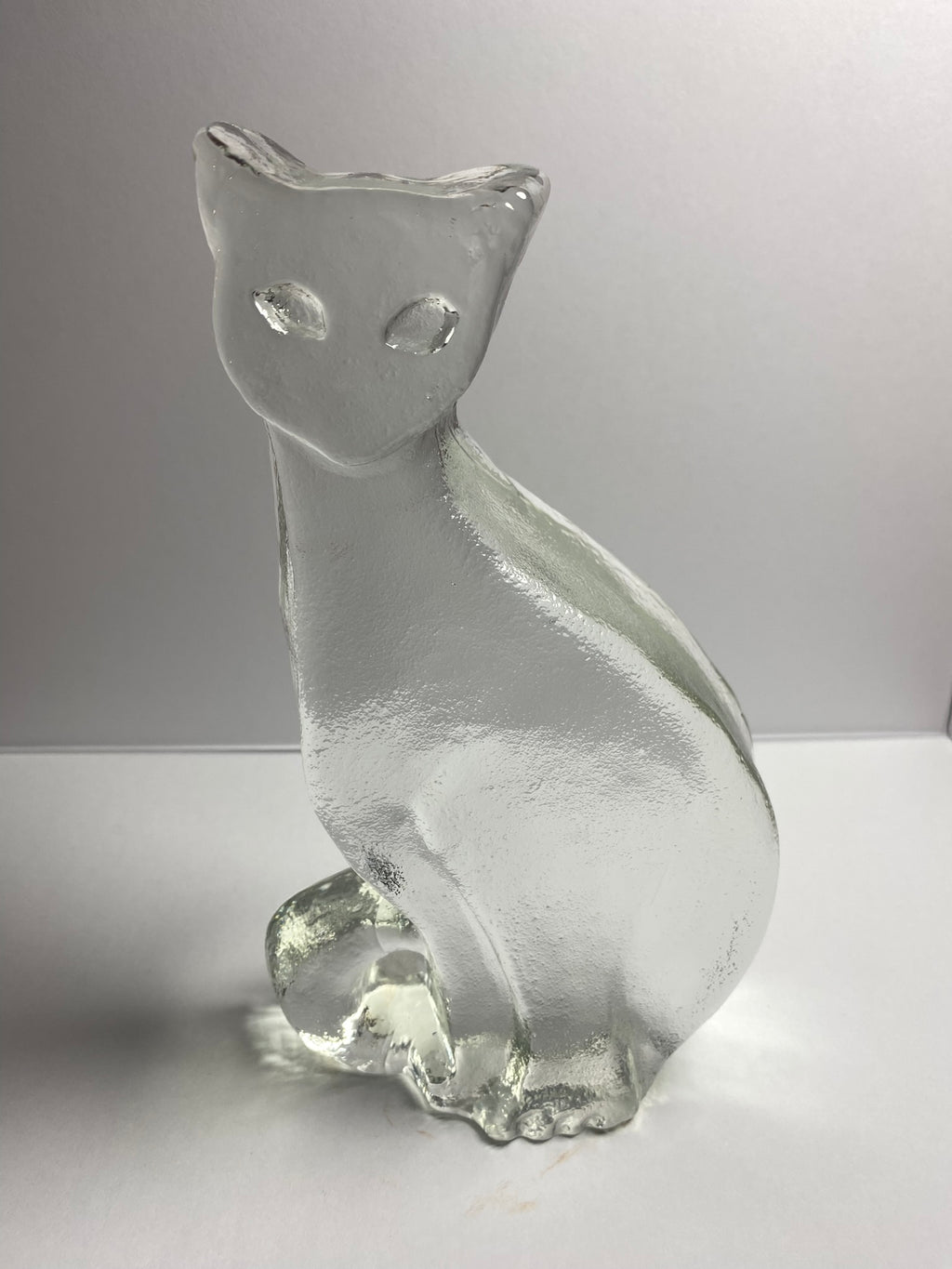 Clear Glass Cat Figurine