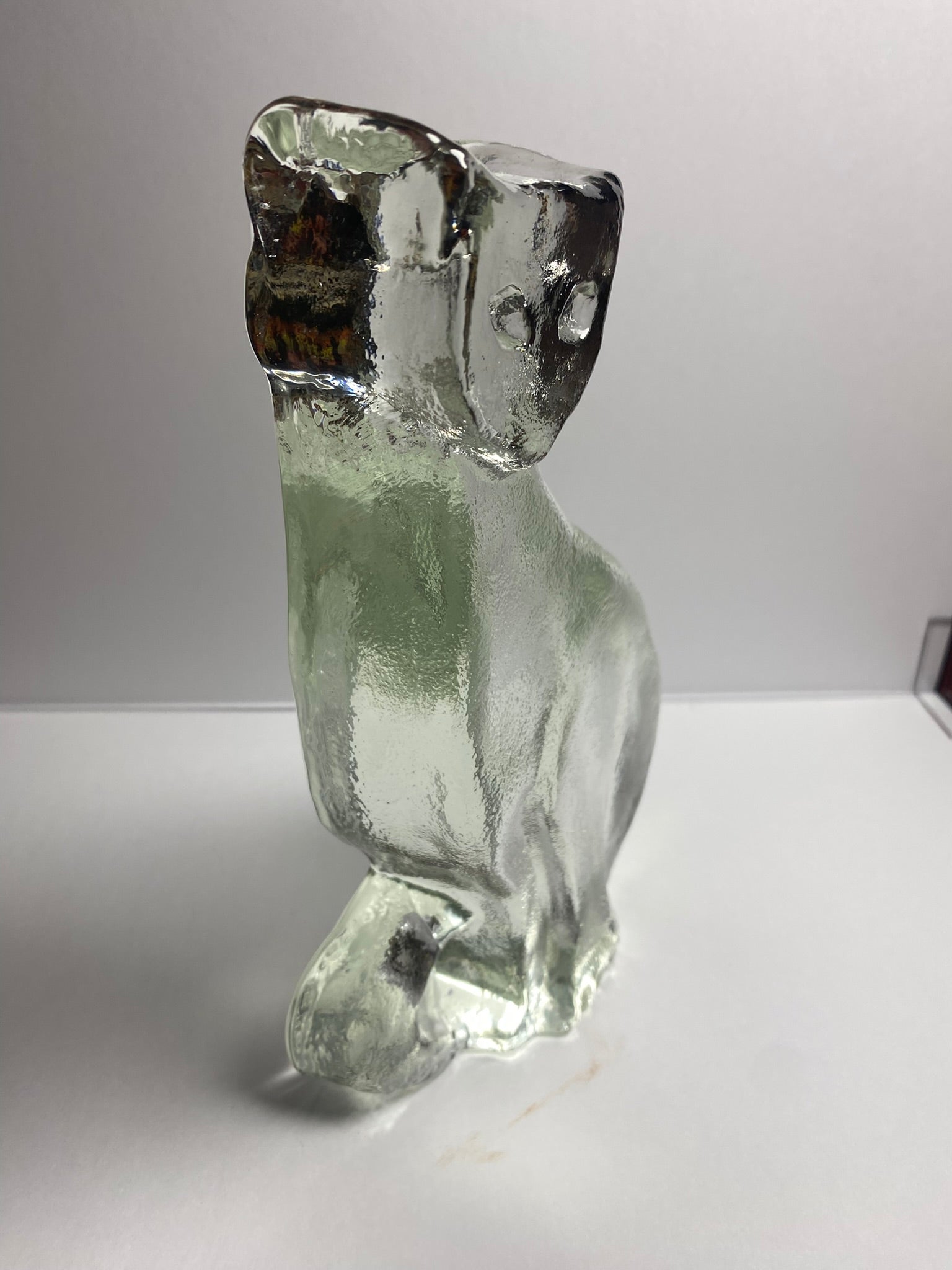 Clear Glass Cat Figurine