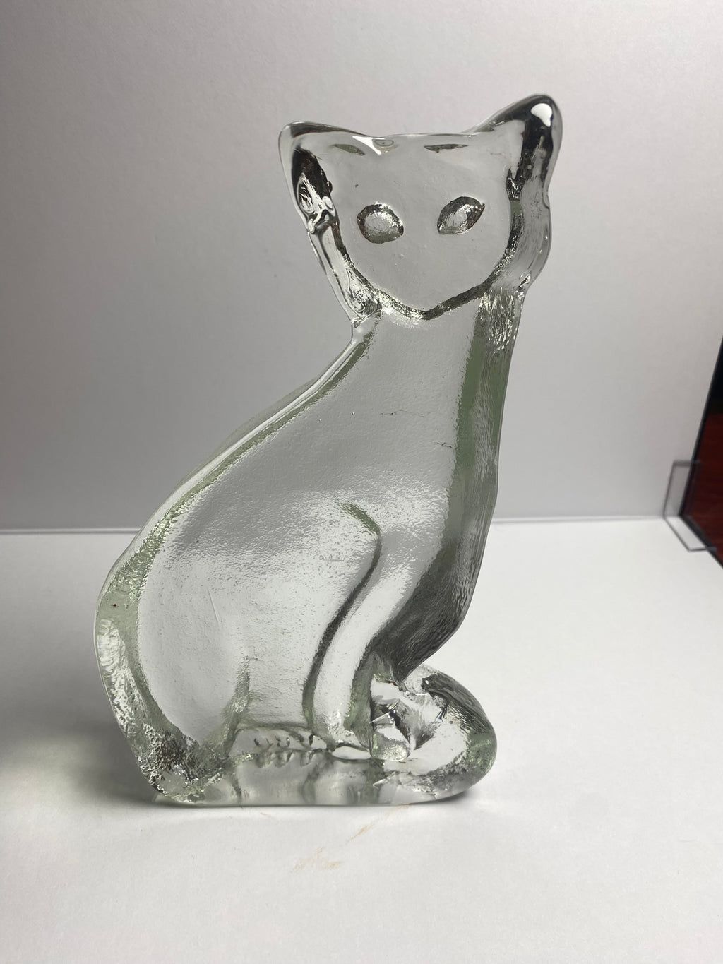 Clear Glass Cat Figurine