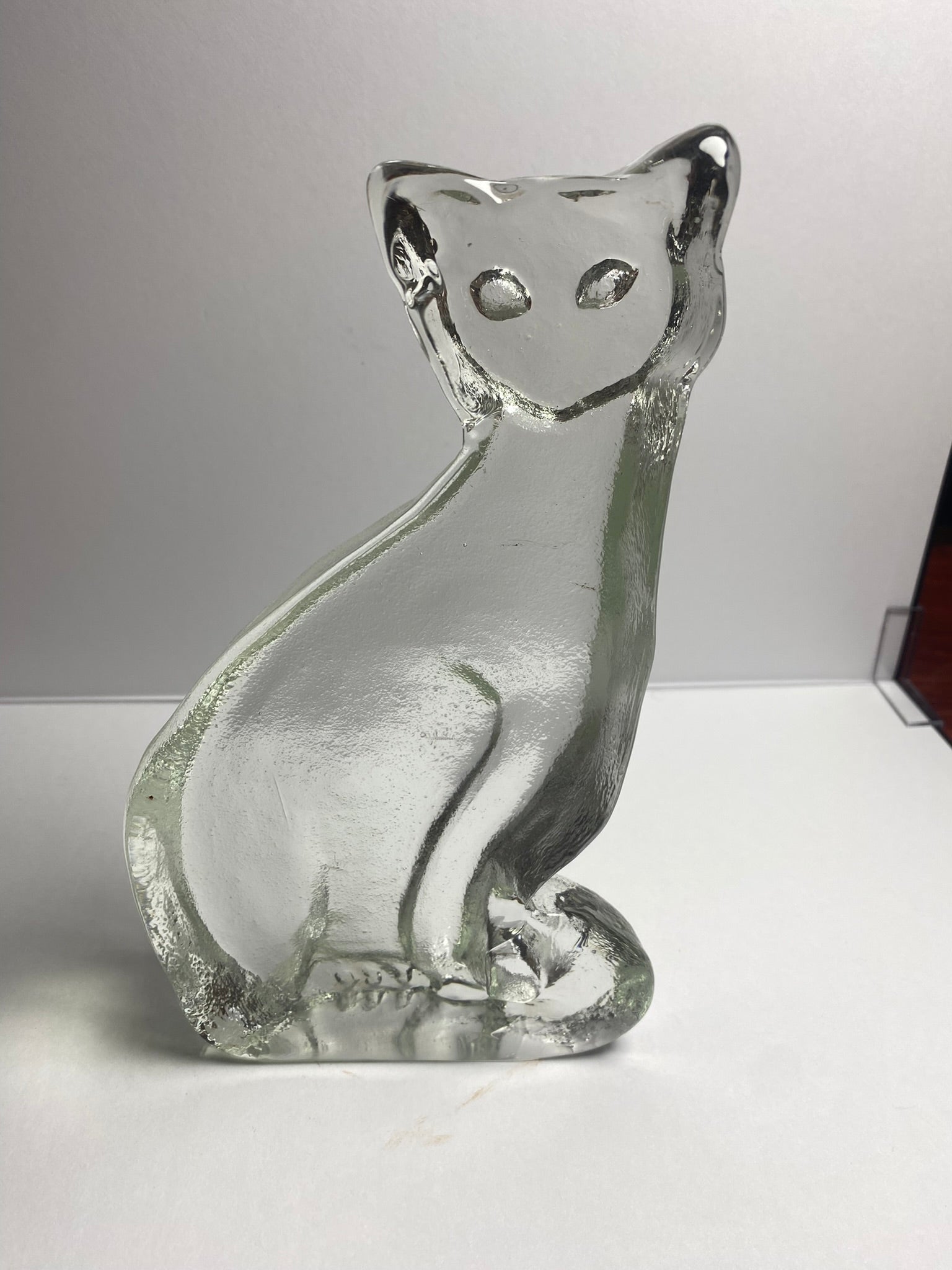 Clear Glass Cat Figurine