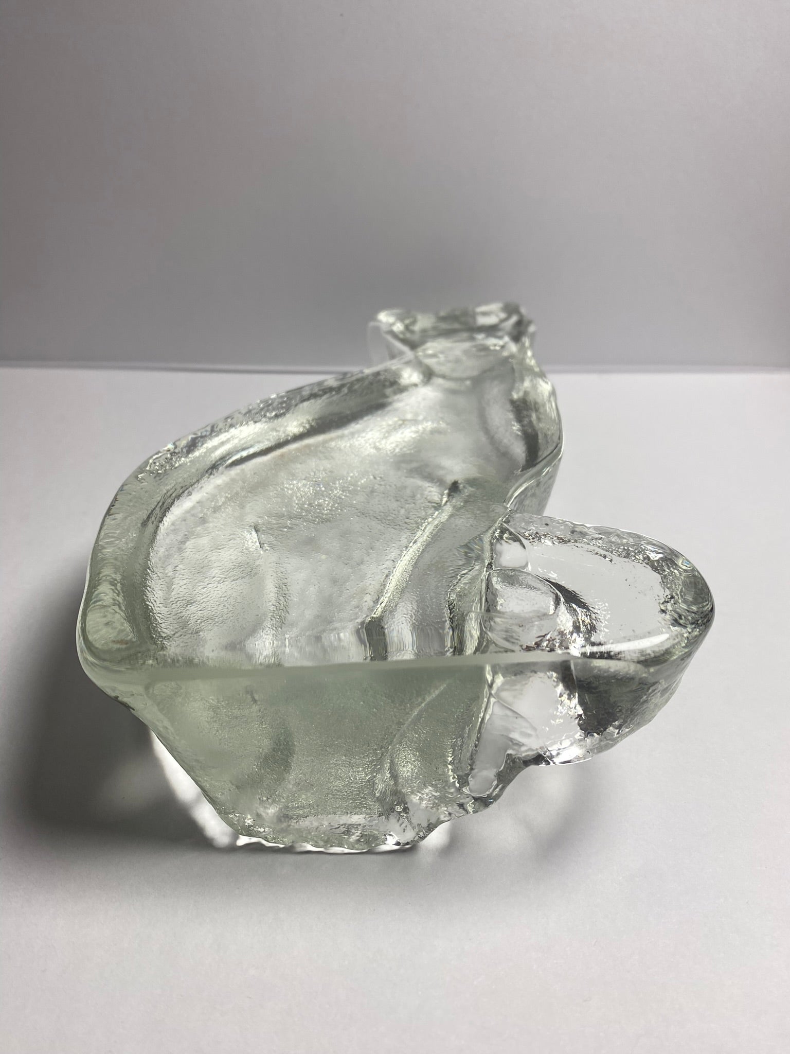 Clear Glass Cat Figurine