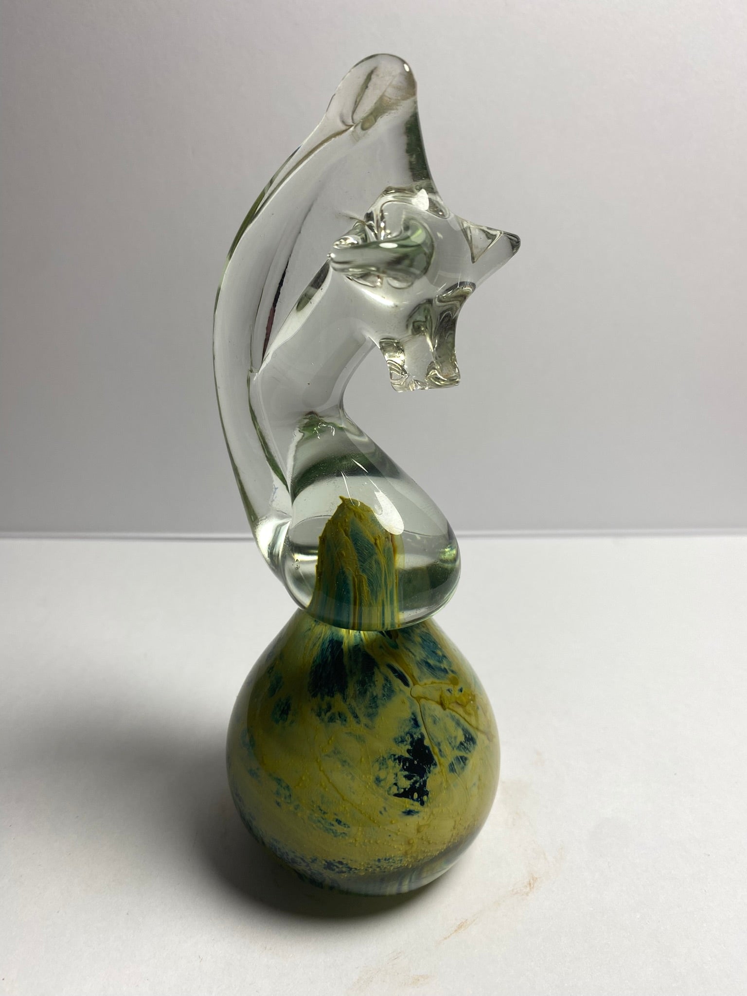 Hand Blown Mdina Glass Seahorse Paper Weight