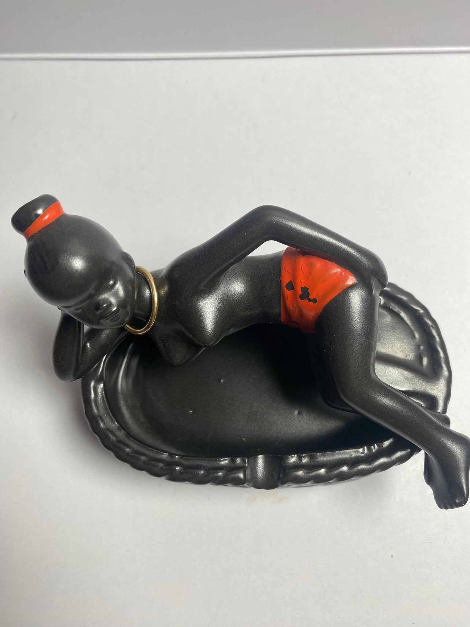 Lady Figurine Ashtray 1950's