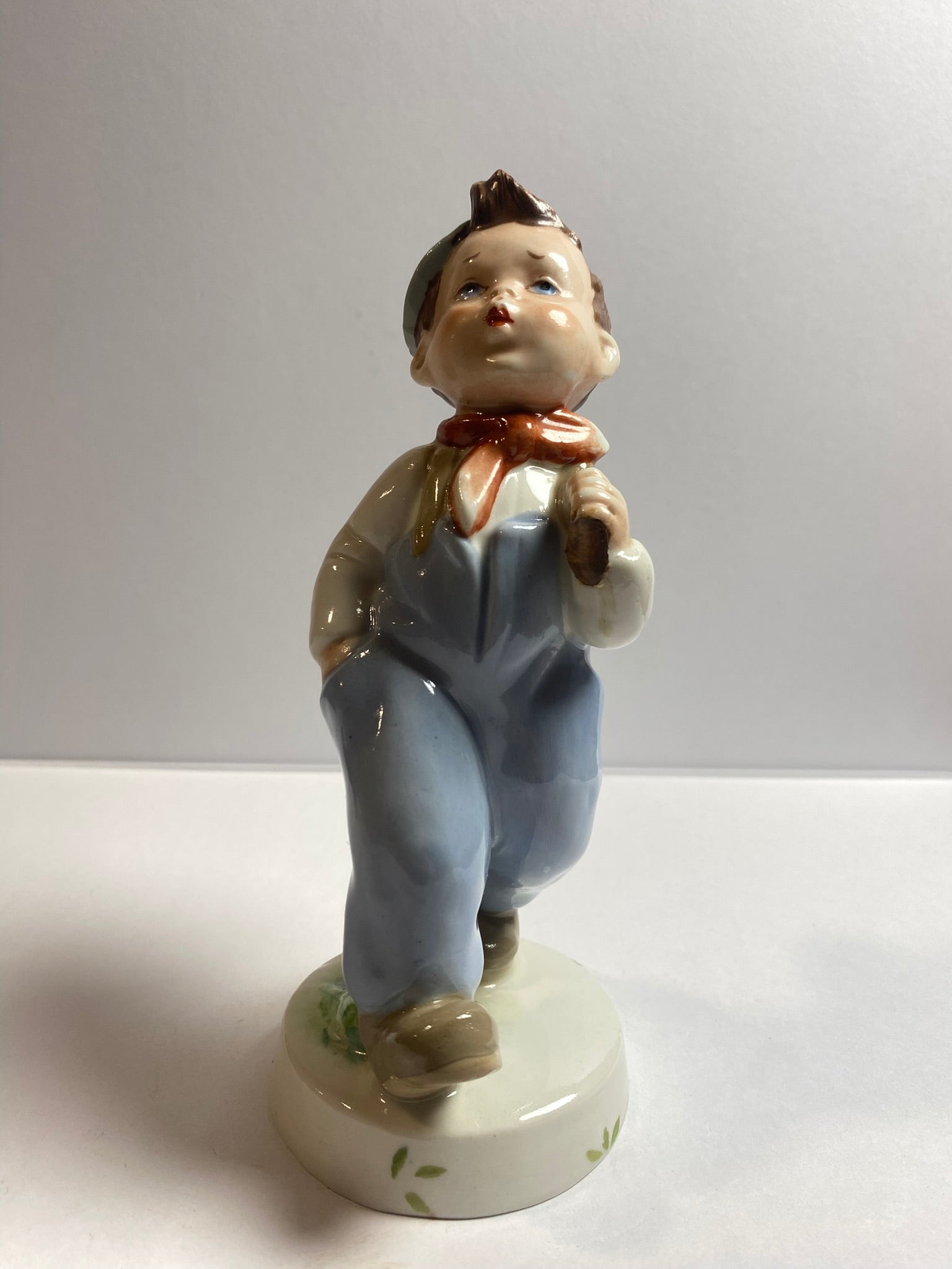 Royal Dux Boy With Knapsack And Dog