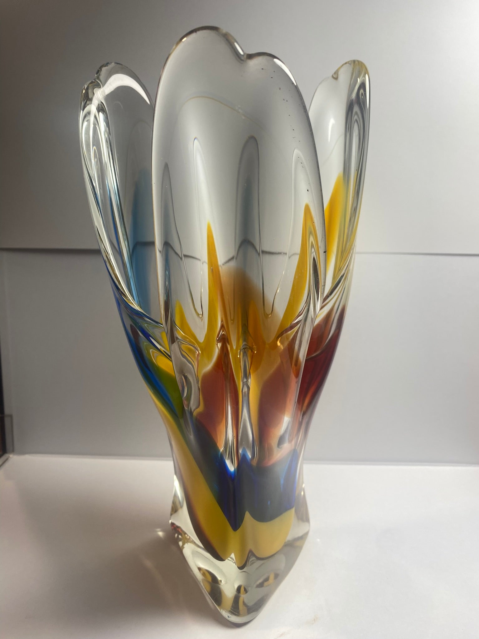 Vintage Handkerchief Art Glass Vase