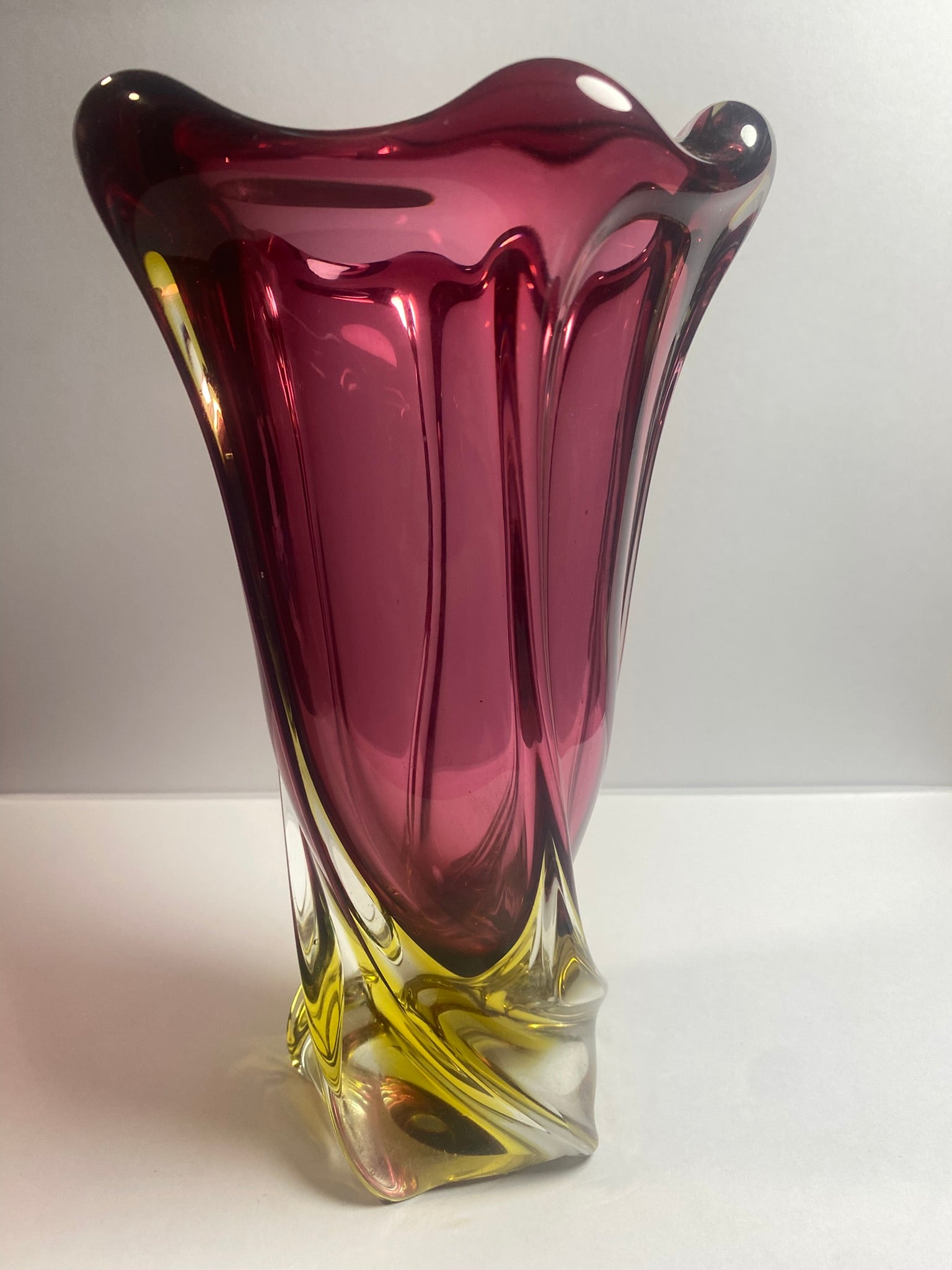 Vintage Pink & Gold Art Glass