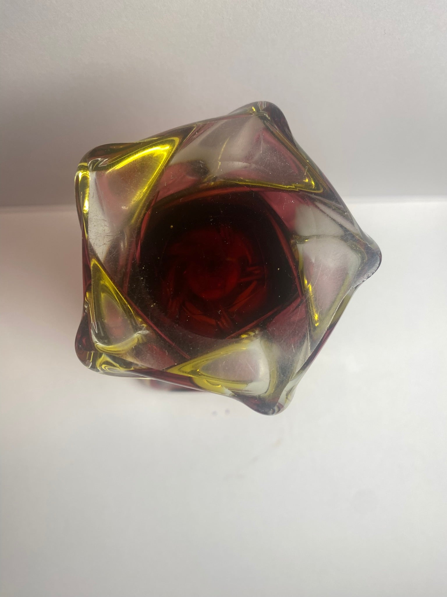Vintage Pink & Gold Art Glass