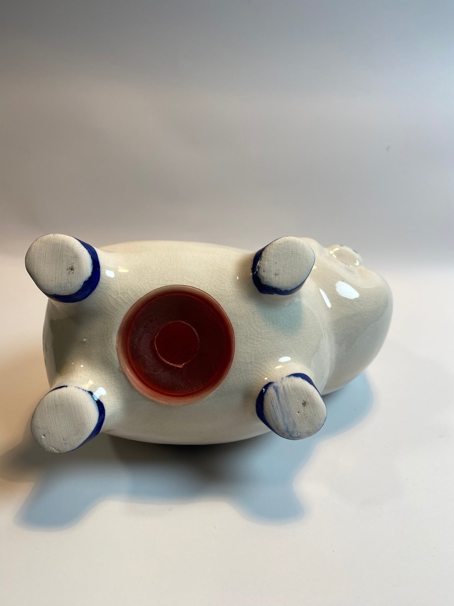Vintage "Delft" Blue Piggy Bank