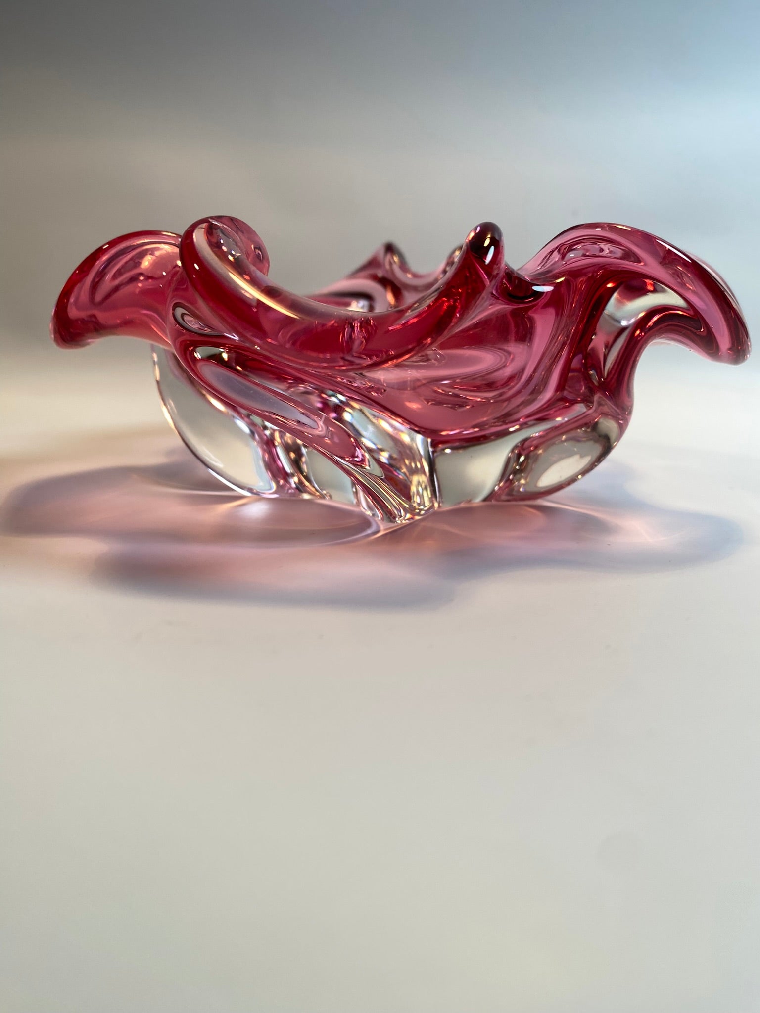 Vintage Pink Murano Glass Bowl