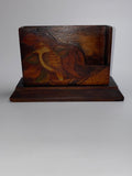 Antique Wooden Australian Pokerwork Letter Holder